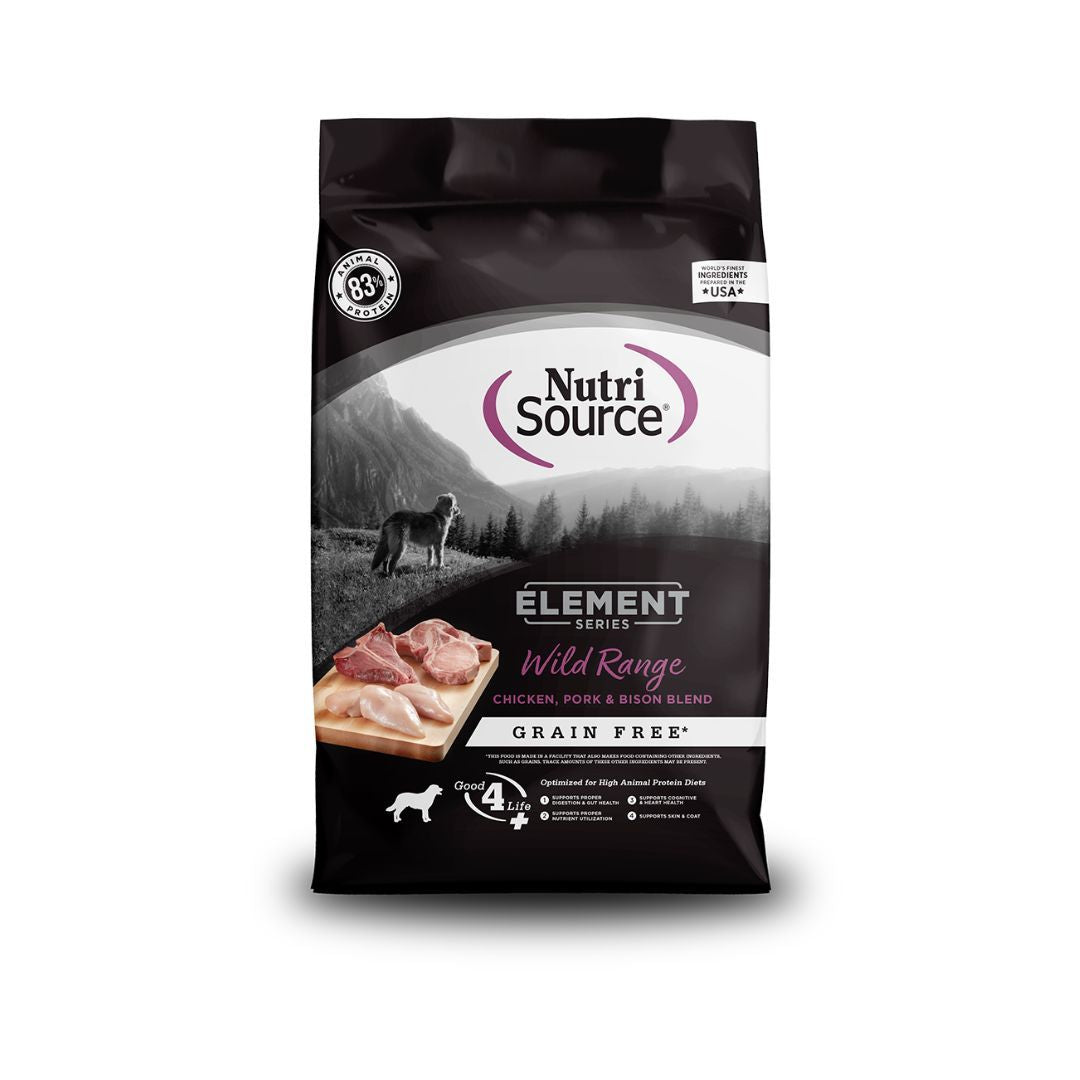 NutriSource Element Series Grain Free Dry Dog Food Wild Range 12lb