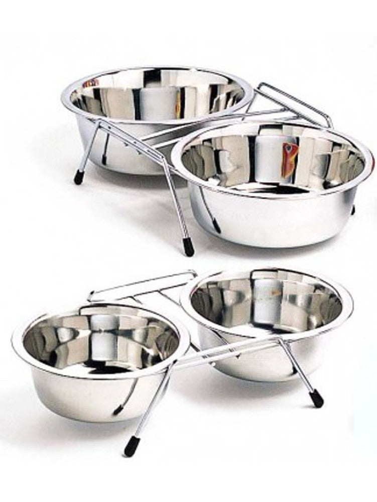 Spot Diner Time Stainless Double Diner Dog Bowl Silver 1ea/2 qt