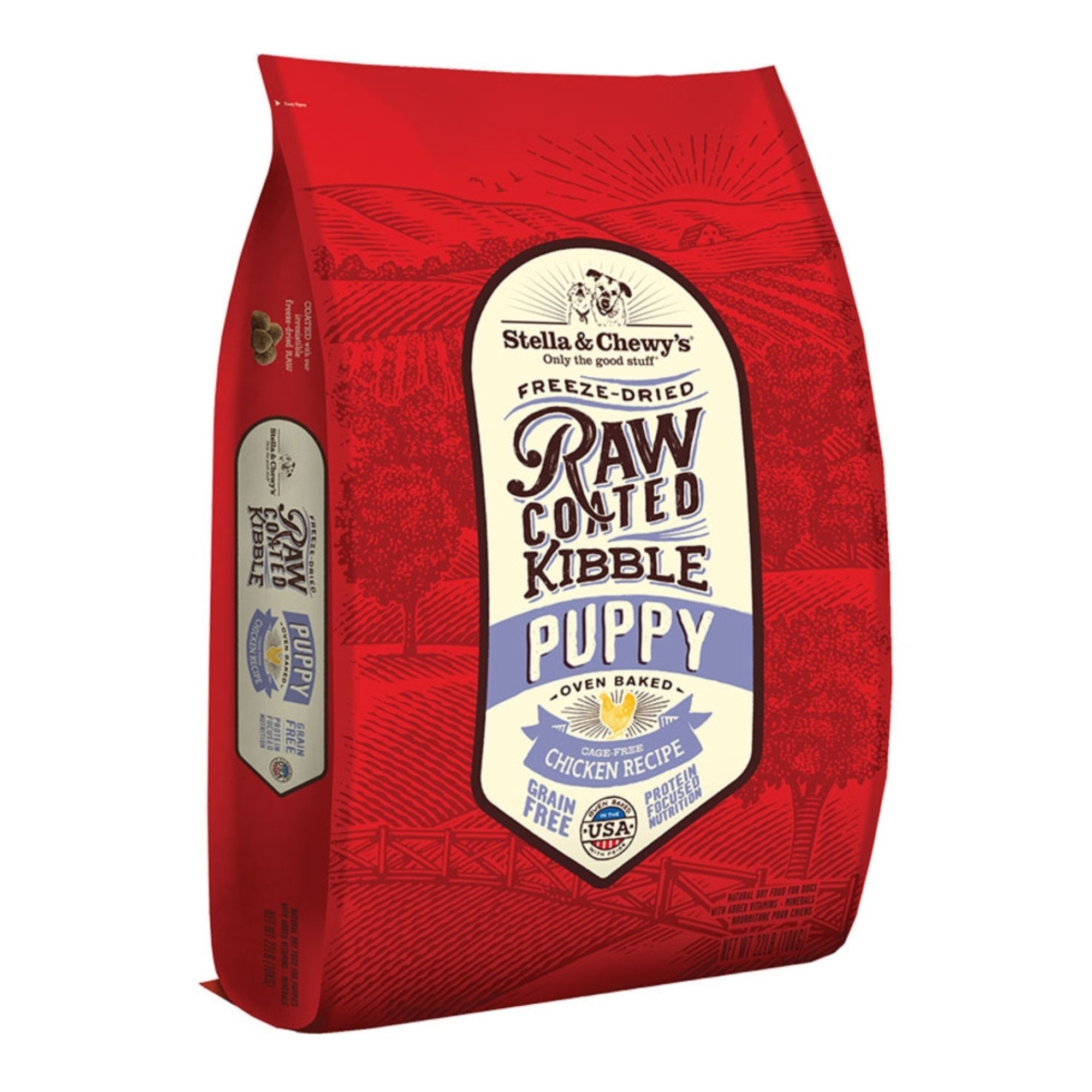 Stella & Chewys Dog Kibble - Raw Coated Chicken Puppy 22Lbs