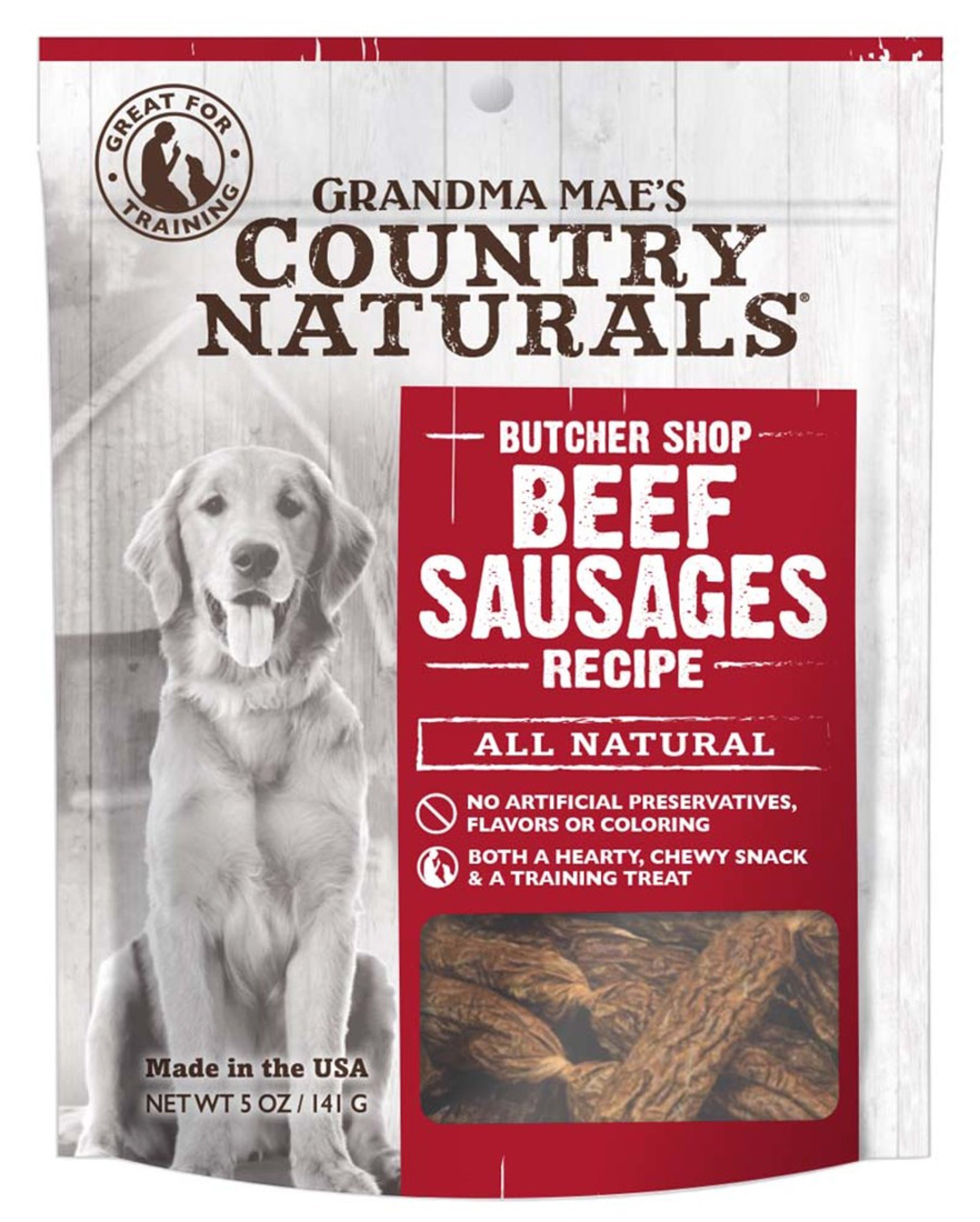 Grandma Mae's Beef Sausages Dog Treats 5oz